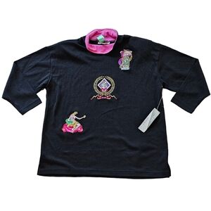 Vintage Aldofo Sport Women's Large Black Sweater NWT